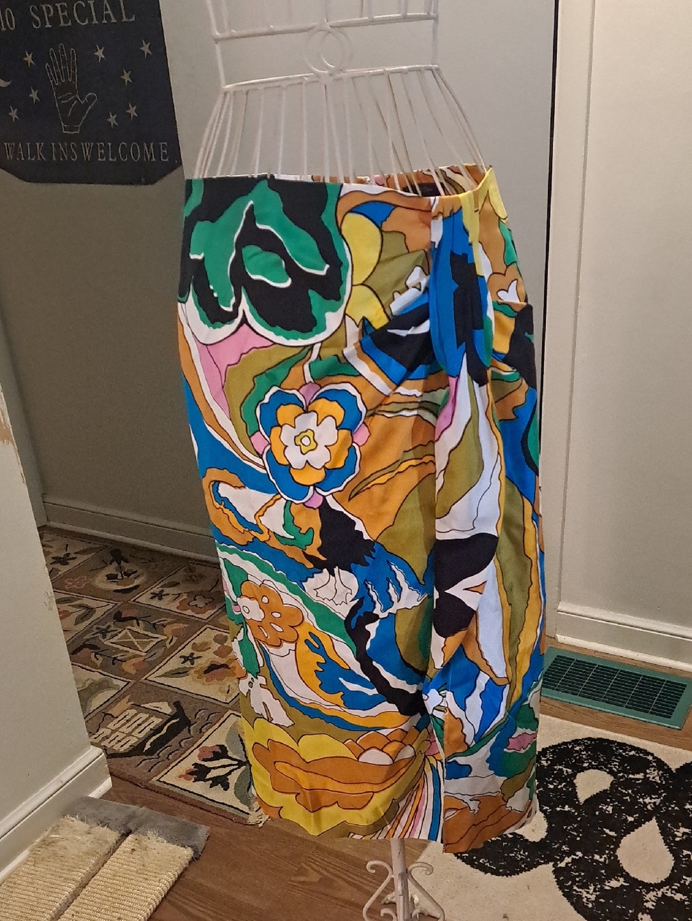 J.Crew Reimagined Abstract Floral Silk Sarong Skirt, Sz 8